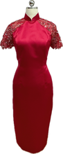 Load image into Gallery viewer, Taylor Duchess Satin Short Sleeves Cheongsam