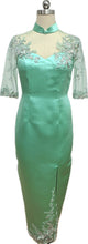 Load image into Gallery viewer, Genevieve Satin Three-quarter lace sleeves Cheongsam