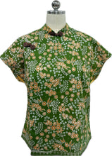 Load image into Gallery viewer, Natalia Batik Cap Sleeves Cheongsam Top