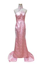 Load image into Gallery viewer, Eris Brocade Halter Neck Gown
