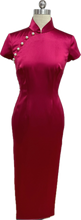 Load image into Gallery viewer, Tessa Satin Cap Sleeve Cheongsam
