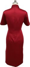 Load image into Gallery viewer, Tanya Satin Short Sleeve Cheongsam
