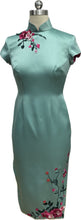 Load image into Gallery viewer, Alba Duchess Satin Cap Sleeve Cheongsam
