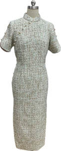 Brittany Tweed Short Sleeves Cheongsam