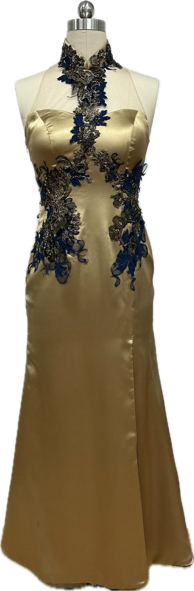 Callie Satin Halter Neck Gown