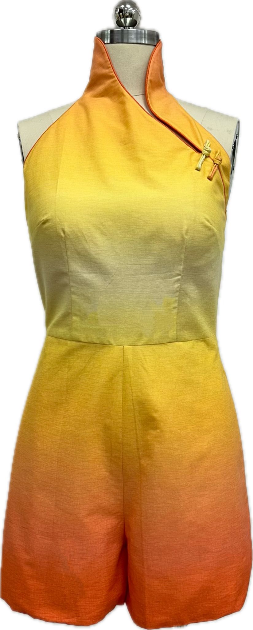 Evie Cotton Halter  Cheongsam Romper