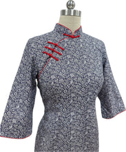 Load image into Gallery viewer, Mabel Cotton Sleeved Cheongsam
