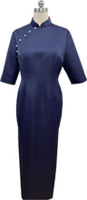 Load image into Gallery viewer, Phoebe Duchess Satin Sleeved Cheongsam
