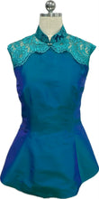 Load image into Gallery viewer, Jade Thai Silk Sleeveless Cheongsam Top
