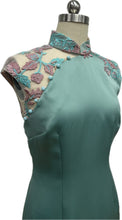 Load image into Gallery viewer, Allegra Duchess Satin Extended Sleeve Cheongsam
