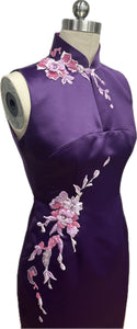Alexa  Duchess Satin Sleeveless Cheongsam