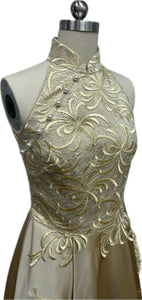 Brielle Duchess Satin Halter Neck Cheongsam