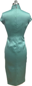 Alba Duchess Satin Cap Sleeve Cheongsam
