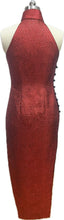 Load image into Gallery viewer, Avery Shimmering Tweed  Halter Cheongsam
