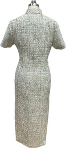 Brittany Tweed Short Sleeves Cheongsam