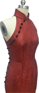 Avery Shimmering Tweed  Halter Cheongsam