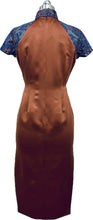 Load image into Gallery viewer, Etta Duchess Satin short lace cap sleeves Cheongsam
