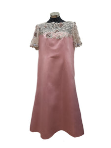 Frederica Duchess Satin Flutter Sleeve Dress