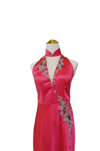 Bette Duchess Satin V-Neck Cheongsam